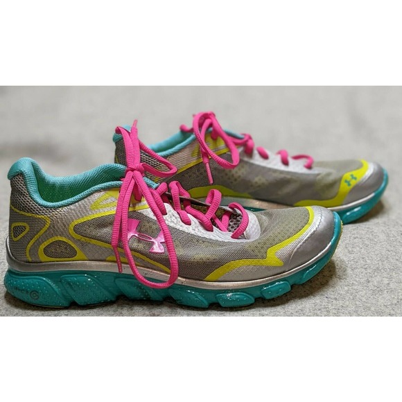 Under Armour Women's Micro G Pulse 1241971-099 Green Running Shoes Size 8.5 - Picture 4 of 6